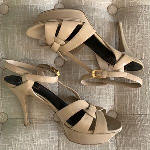 YSL Leather Platform Sandals